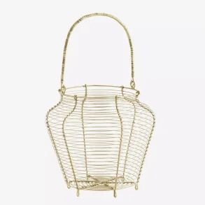 Madam Stoltz - Kurv i jern m/messing look. D:20x20cm.