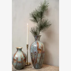 Speedtsberg - Vase Deko Emalje - Gr�n/Brun Mix - 26 cm
