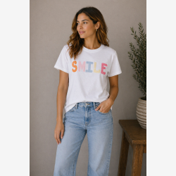 Marta Du Chateau - MdcVespera T-Shirt "Smile" Hvid