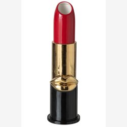 J-Line - Vase L�bestift R�d Polyresin 11x11x38 cm.