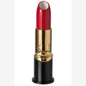 J-Line - Vase L�bestift R�d Polyresin 11x11x38 cm.