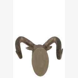 J-Line - Gede Hoved V�gfigur Gr� Poly H: 22 B: 48 D: 28 cm. 