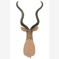 J-Line - Antilope Hoved V�g Figur H: 85 B: 50 cm. Brun Poly