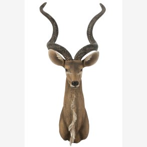 J-Line - Antilope Hoved V�g Figur H: 85 B: 50 cm. Brun Poly