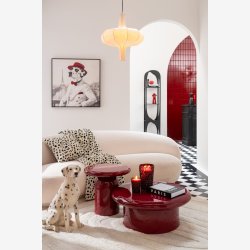 J-Line - Hund Dalmatiner Poly Hvid/sort 46x29,5x60 cm.
