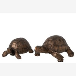 J-Line - Skildpadde Figur Polyresin Bronze 26x19,5x12 cm.