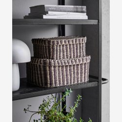 House Doctor - Kurv Brunstribet Rattan Lille/Stor