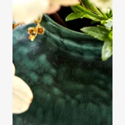 House Doctor - Vase Keramik Gr�n H: 14 �: 11 cm.