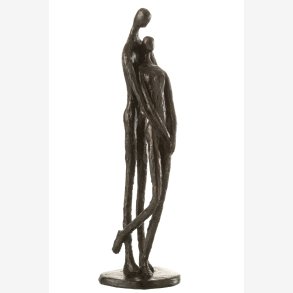 J-Line - Par p� fod Figur M�rkebrun Polyresin 11x10x37,5 cm.