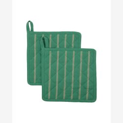 House Doctor - Grydelapper Gr�n 2 stk. 22x22 cm.