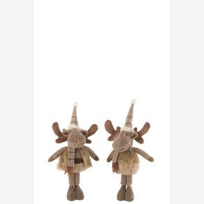 J-Line - Elg St�ende Brun H: 47 cm Tekstil - Leveres Assorteret