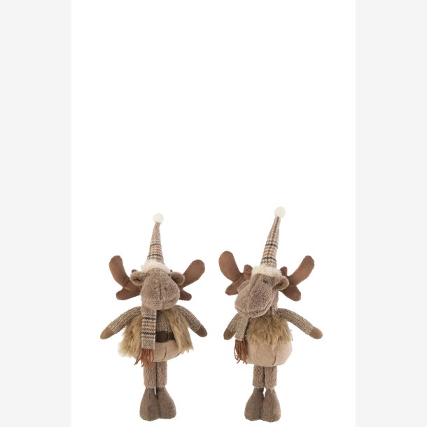 J-Line - Elg St�ende Brun H: 47 cm Tekstil - Leveres Assorteret