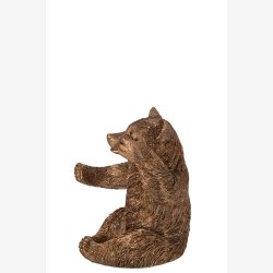 J-Line - Bj�rn Flaske-/glasholder Polyresin Kobber 22,5x18,5x23,5 cm.