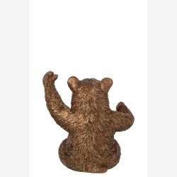 J-Line - Bj�rn Flaske-/glasholder Polyresin Kobber 22,5x18,5x23,5 cm.