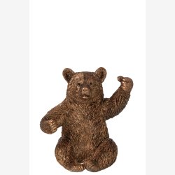 J-Line - Bj�rn Flaske-/glasholder Polyresin Kobber 22,5x18,5x23,5 cm.