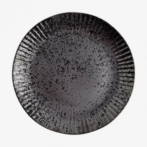 Madam Stoltz - Stentjstallerken i sort  21,5 cm