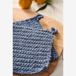 Ib Laursen - Grydelap hklet mrkebl 20x20 cm 2 stk.