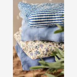 Ib  Laursen - Quilt m/lilla og brune blomster 130x180cm.