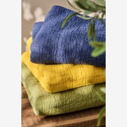 Ib  Laursen - Quilt herbal green m/korssting 130x180cm.