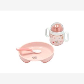 Mepal - Mio begynderst flowers & butterflies st m/ ske, tallerken & drikkekop