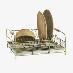 Madam Stoltz - Opvaskestativ m/drypbakke Antik messing