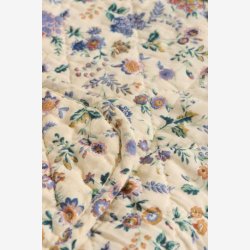 Ib  Laursen - Quilt m/lilla og brune blomster 130x180cm.