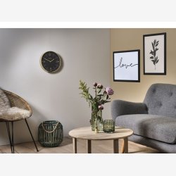 Vgur D:30cm. sort/guld Glas/Plast