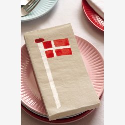 Ib Laursen - Serviet Dannebrog p flagstang 10x20 cm 16 stk. pr. pk.