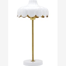 PR HOME - Wells bordlampe, hvid/guld, 50 cm