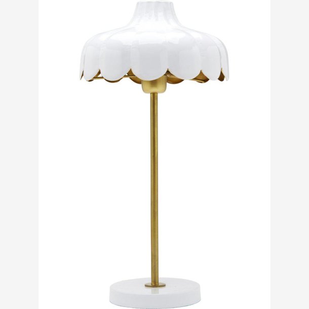 PR HOME - Wells bordlampe, hvid/guld, 50 cm