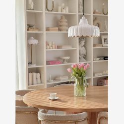 PR HOME - Wells bordlampe, hvid/guld, 50 cm