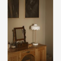 PR HOME - Wells bordlampe, grn/guld, 50 cm
