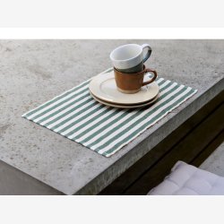 S�dahl D�kkeserviet Stripe Gr�n/White 2 stk 33X48