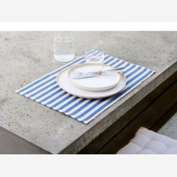 S�dahl D�kkeserviet Stripe Bl�/White 2 stk 33X48