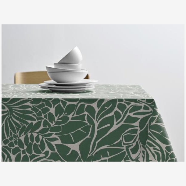 Sdahl - Abstract leaves Akryldug m.antislip 140 cm Blomstret Grn Pris pr M.