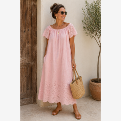 Tunika m. kant og lommer Rosa Onesize