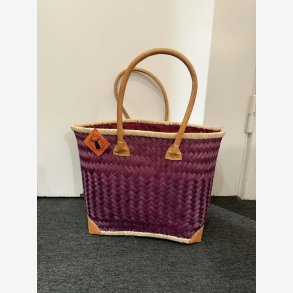 Madam Gr�skar - Strandtaske Vinr�d/lilla 44x31cm.