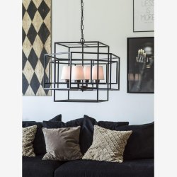 PR HOME - Rod bordlampe, sort, 61 cm