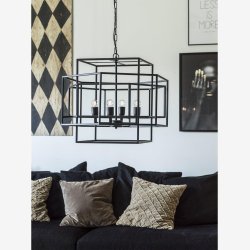 PR HOME - Rod bordlampe, sort, 61 cm