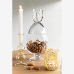 J-Line - Glaskrukke m. kanin�re Transparent 22,5x22,5x39cm.