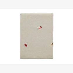 Sdahl - Dug Christmas Hearts Embroidery Naturlig/Rd 140x270cm.