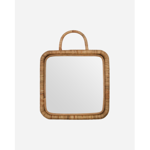 Meraki - Spejl m/ramme, MKBaki, Natural/Rattan 28x28 cm. 