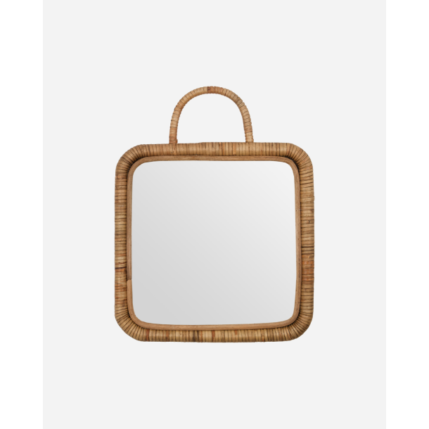 Meraki - Spejl m/ramme, MKBaki, Natural/Rattan 28x28 cm. 