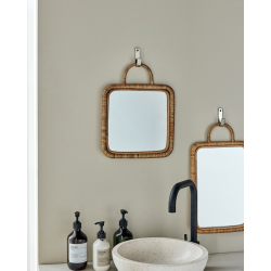 Meraki - Spejl m/ramme, MKBaki, Natural/Rattan 28x28 cm. 