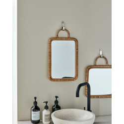 Meraki - Spejl m/ramme, MKBaki, Natural/Rattan 24x36 cm. 