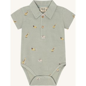 Hust & Claire - SS Body polo m/dyr Gr�n