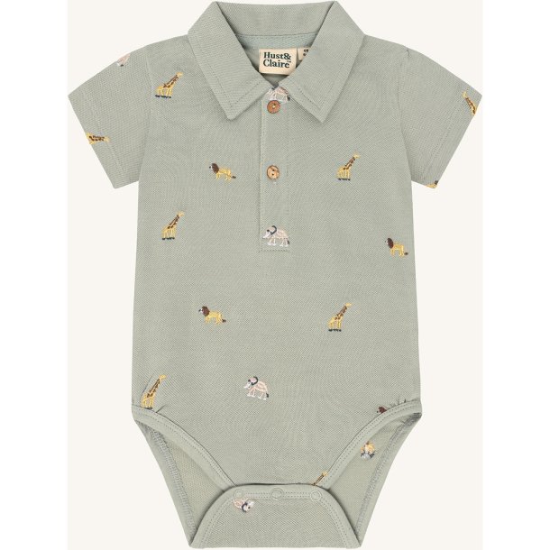 Hust &amp; Claire - SS Body polo m/dyr Gr�n