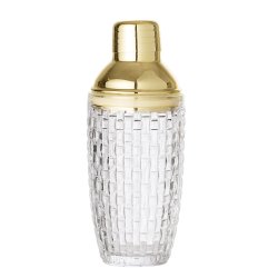 Bloomingville - Cocktail Shaker, Klar, Glas m/Guld lg : 8,5 H: 19,5 cm.