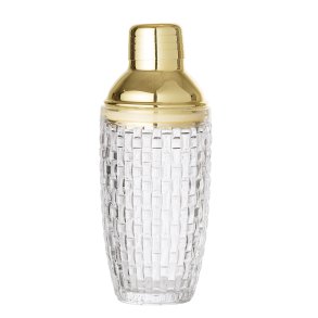 Bloomingville - Cocktail Shaker, Klar, Glas m/Guld lg : 8,5 H: 19,5 cm.