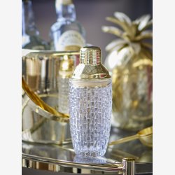 Bloomingville - Cocktail Shaker, Klar, Glas m/Guld lg : 8,5 H: 19,5 cm.